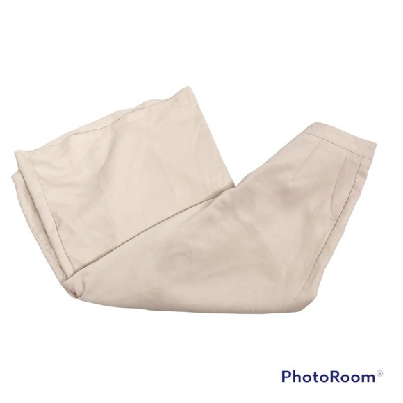 Missguided cream beige wide leg cropped pants size 4 - Picture 3 of 9